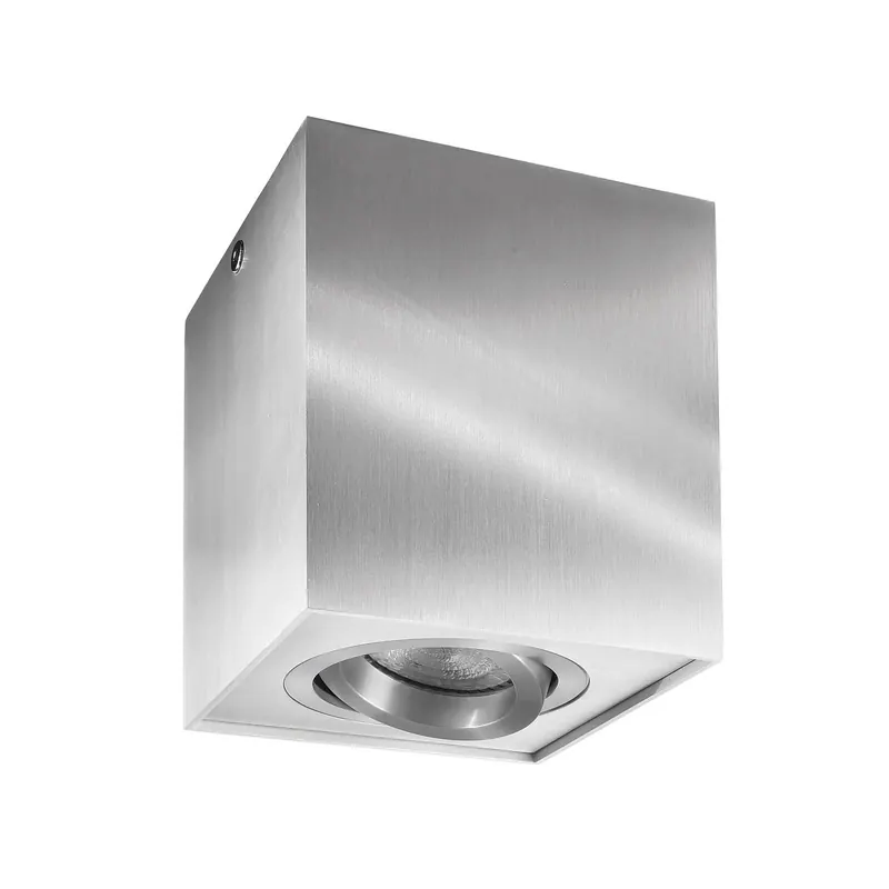 Reflektor sufitowy Bengala, kątowy, srebrny, aluminium, GU10, obrotowy