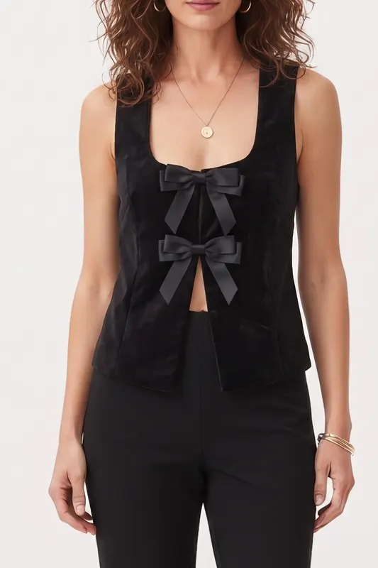 The Kooples Strappy Top With Ties Black Maat: 36 | Mouwloze Tops Outlet | Dames | Zwart