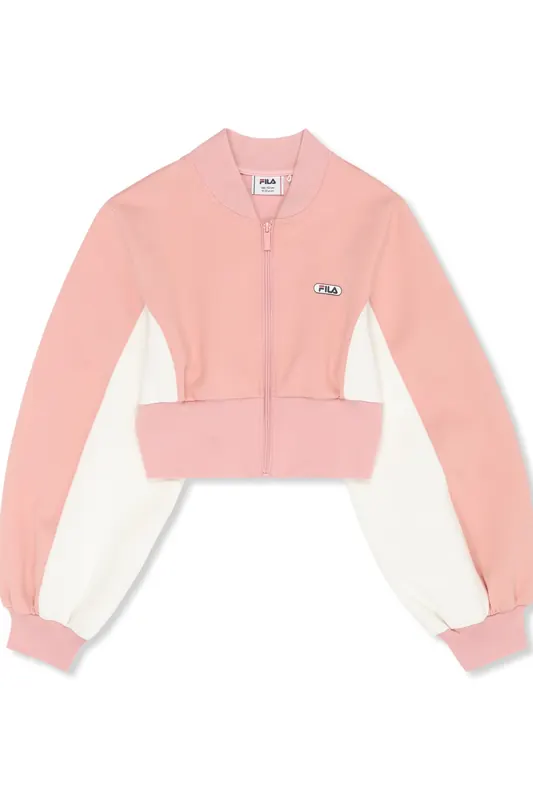 FILA Lecore High Rib Scuba Track Jacket Mellow Rose-egret Maat: 134/140 | Sportkleding Outlet | kids | Roze