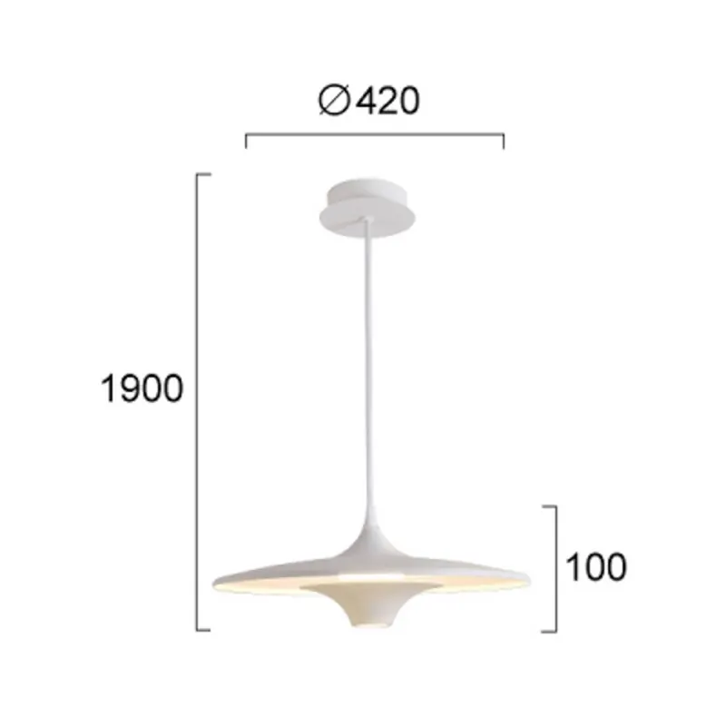 Lampa wisząca LED Rene, biała, Ø 42 cm, metal