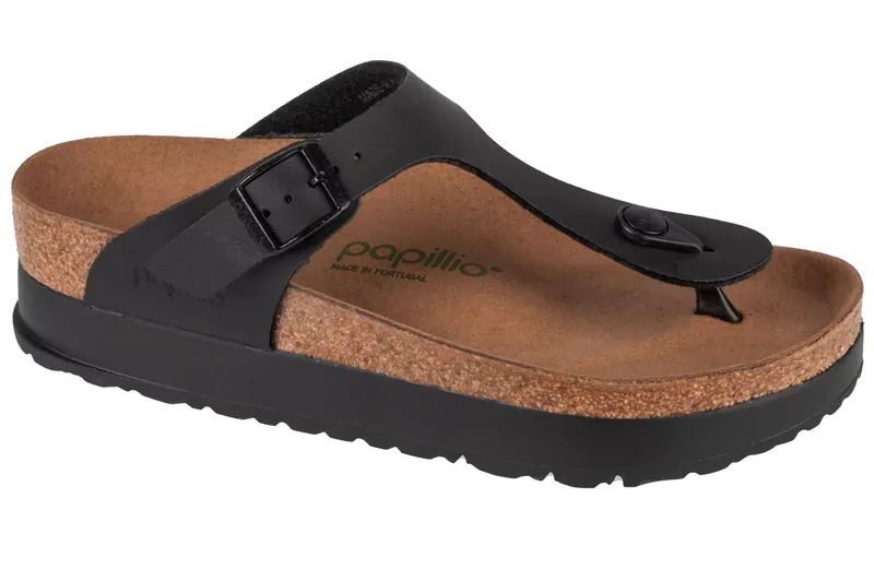 Birkenstock Papillio Gizeh Platform Vegan 1027367, Damskie, Czarne, japonki, Birko-Flor, rozmiar: 40