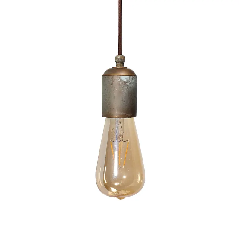 Lampa wisząca Allen, antyczny mosiądz, 1-punktowa