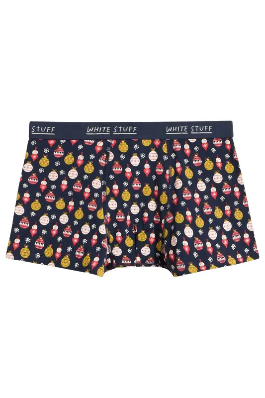 White Stuff Boxers In A Cracker Navy Print Maat: M | Onderbroeken Outlet | Heren | Geel