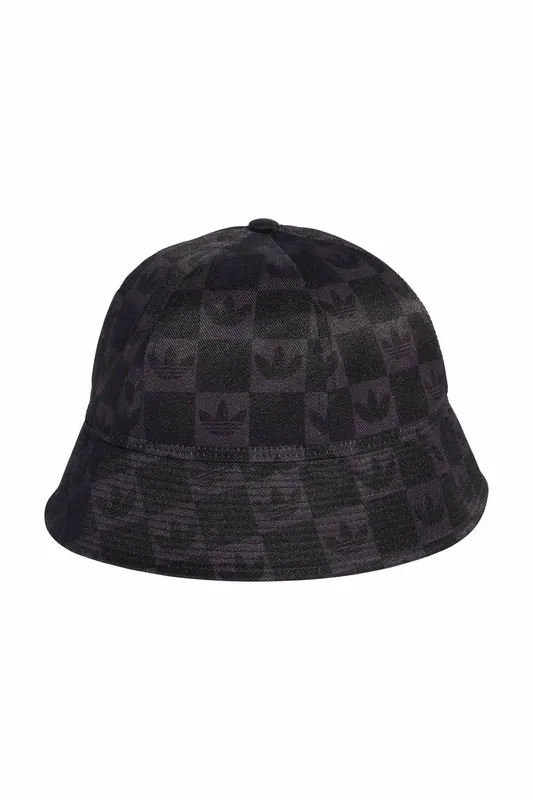 Adidas Unisex Originals Monogram Bucket Hat Black Maat: OS Women | Hoeden Outlet | Unisex | Zwart