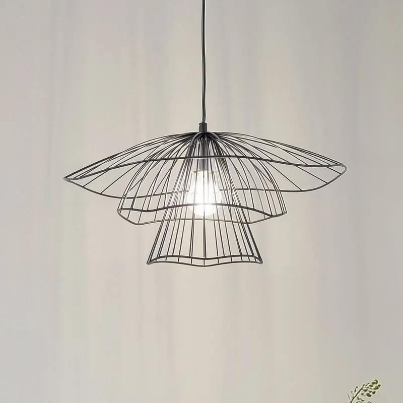 Żyrandol Tel 6504, czarny, żelazo, Ø 50 cm