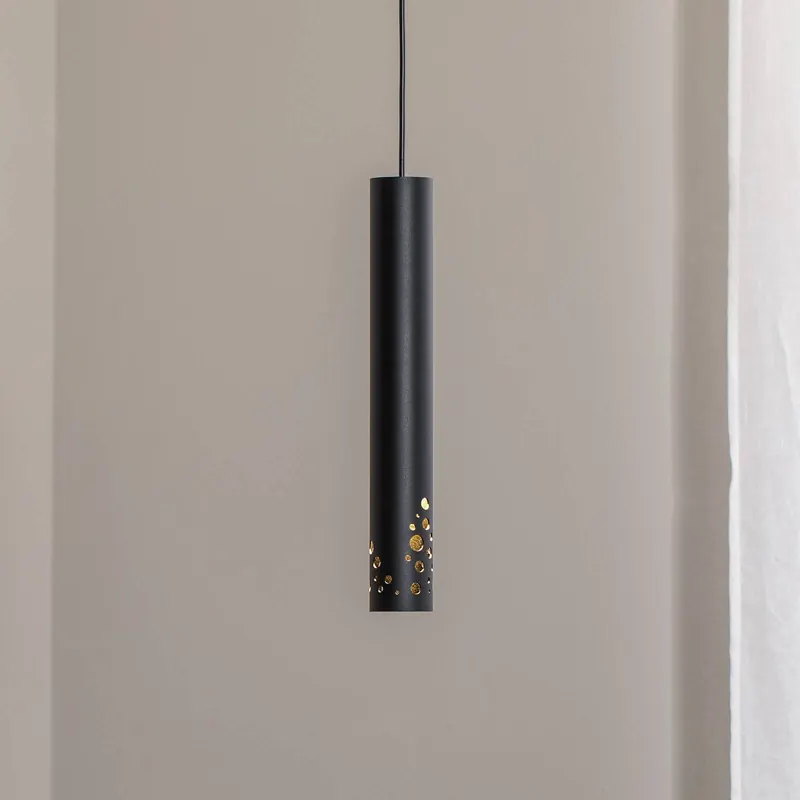 Lampa wisząca Tibia, 1-punktowa, czarna, stal, GU10