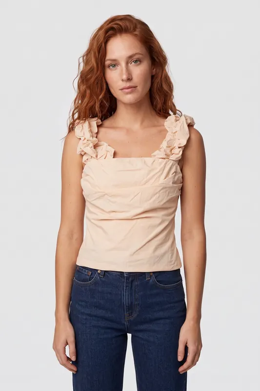 ARKET Isak Off Shoulder Tube Beige Maat: 42 | Blouses Outlet | Dames | Beige