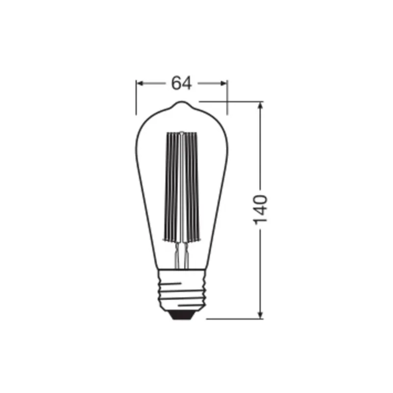 OSRAM LED Vintage 1906 Edison, szara, E27, 11 W, 818, ściemniana