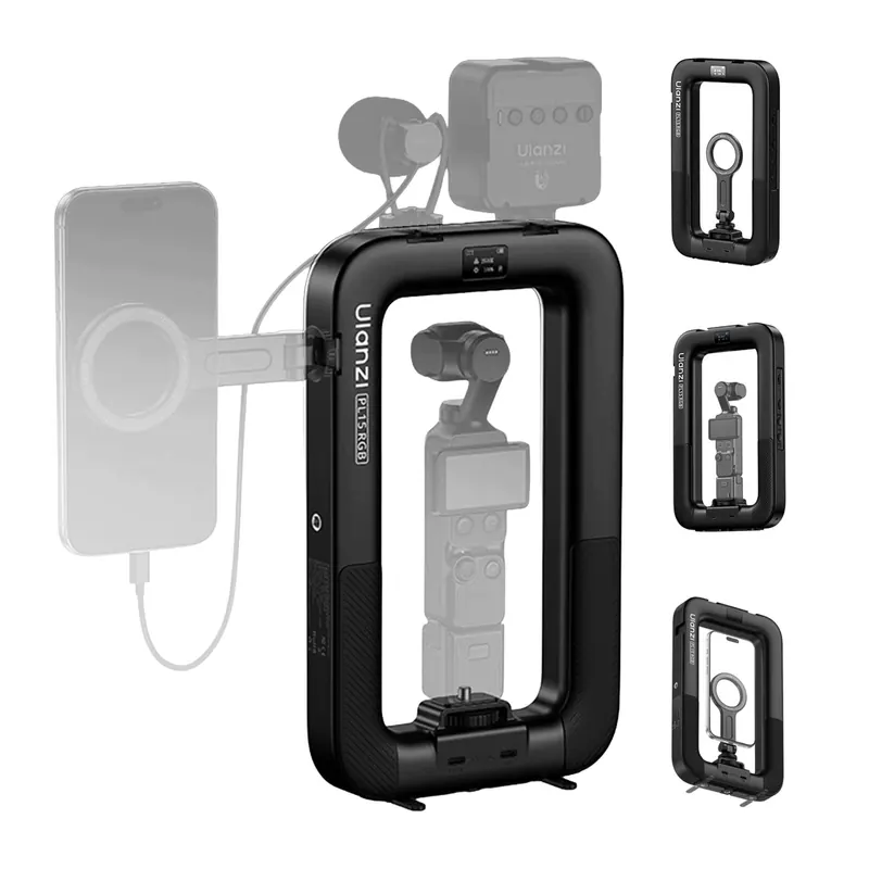 Lampa Led Ulanzi PL15RGB Z Adapterem Do Smartfona Kamery Mikrofonu