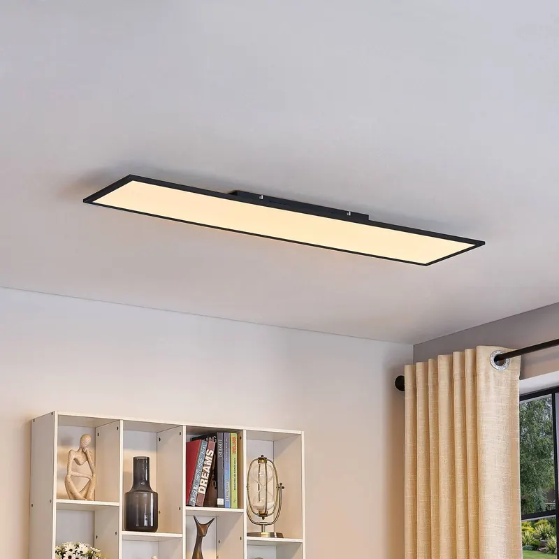Panel LED Lindby Lamin, czarny, 120cm, CCT, ściemniany, pilot