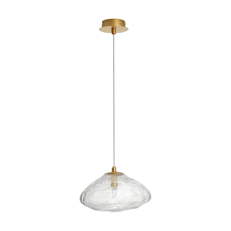 Szklana lampa wisząca w kolorze mosiądzu ø 26 cm King – Nova Luce