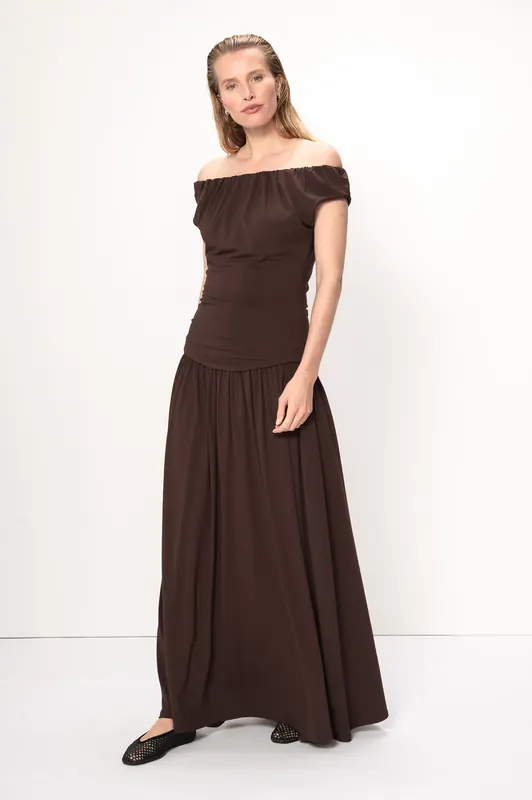 VIVEH Nia Top Black Coffee Maat: 38 | Maxi Jurken Outlet | Dames | Bruin