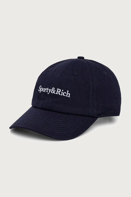 Sporty & Rich  Serif Logo czapka z daszkiem bawełniana damska