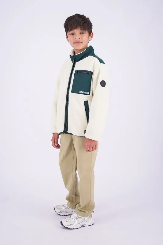 Vingino Boys Teece Jacket Outdoor Dark Green Maat: 12 | Jassen Outlet | kids | Ecru