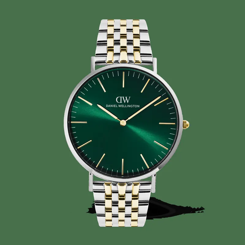 Daniel Wellington DW Watch Classic 7-Link Emerald Two Tone 40mm Silver