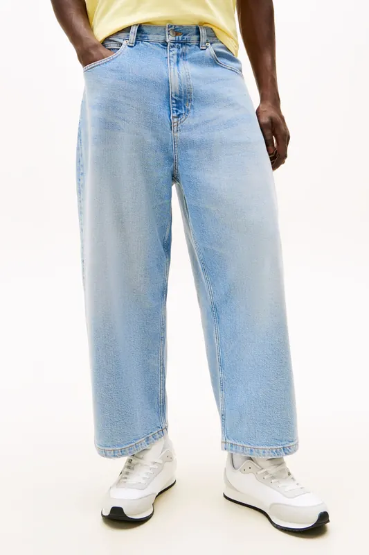 Tommy Hilfiger Theo Baggy Crop Jeans Denim Light Maat: W32 | Relaxed Jeans Outlet | Heren | Blauw