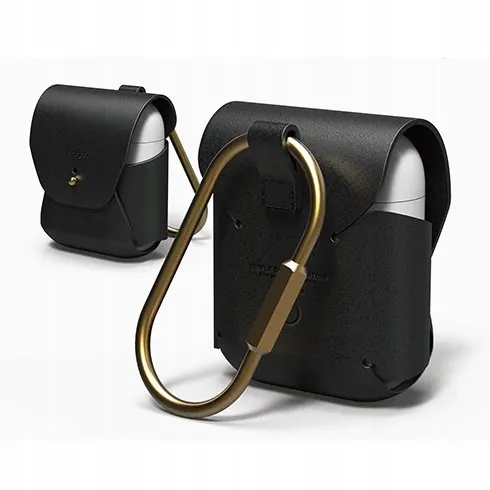 Elago Airpods Leather Case Black Eaple-bk