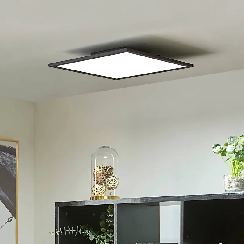 Panel LED Lindby Lamin, czarny, 40 cm, CCT, ściemniany, pilot