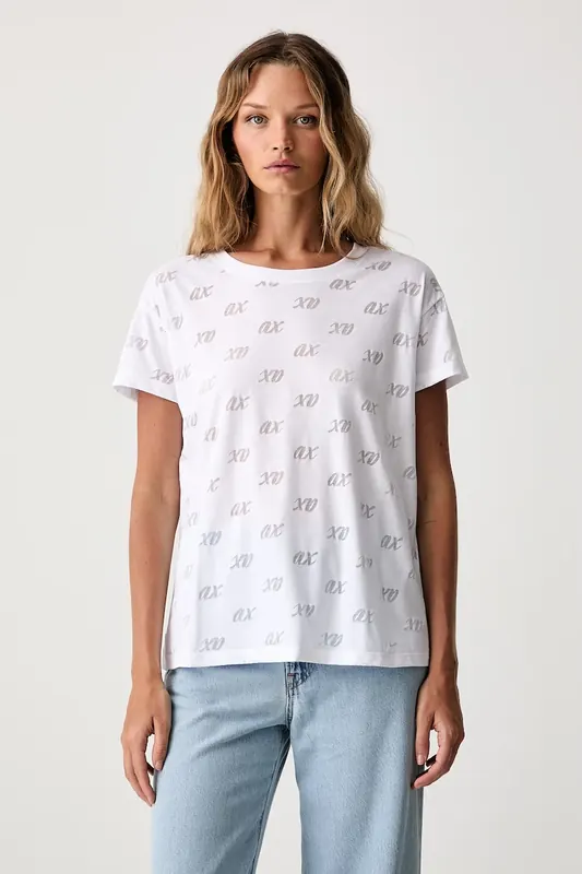 Armani Exchange T-shirt damski z bawełną