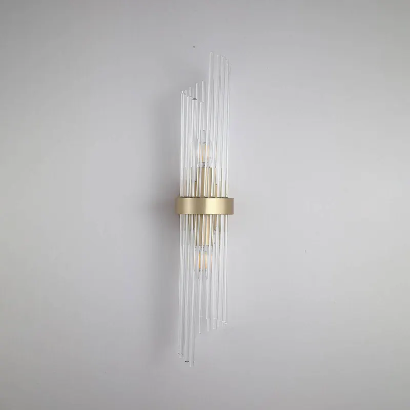 Lampa ścienna Lara, wysokość 56 cm, kolor złoty/przezroczysty, szkło/metal