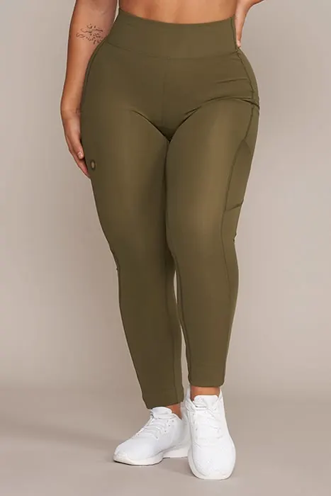 Gold's Gym Brooke - Women's Tights Olive Maat: XS | Sportleggings Outlet | Dames | Groen