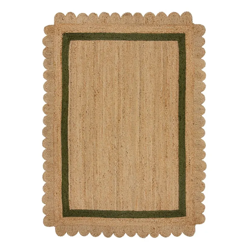 Ciemnozielono-naturalny dywan z juty tkany ręcznie 120x170 cm Grace Green – Flair Rugs