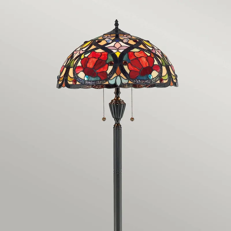 Lampa stojąca Larissa z kloszem w stylu Tiffany