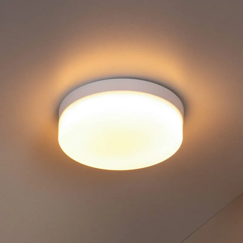 Lampa sufitowa LED do łazienki Biskit, biała, Ø 23 cm, tworzywo sztuczne