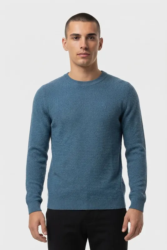 Dstrezzed Kostas Crewneck Blue Fusion Maat: L | Sweaters Outlet | Heren | Blauw