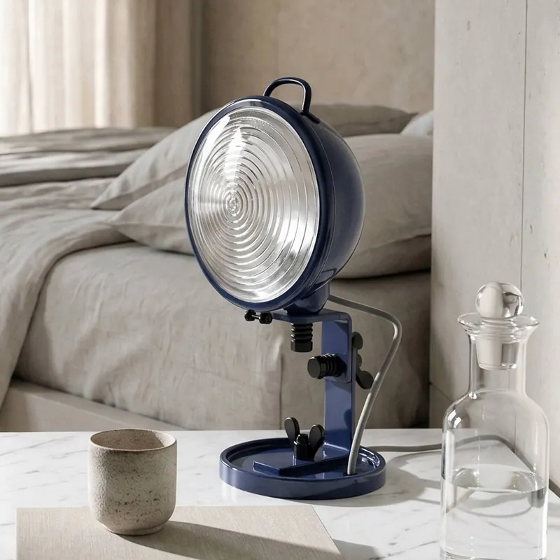 Lampa stołowa Jeep, granatowa, wysokość 34 cm, metal, szkło, E14