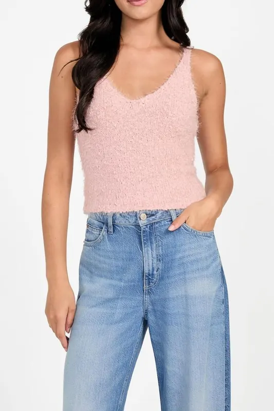 GUESS Sl Dbl Vn Bea Tank Pink Pearl Maat: XL | Sweaters Outlet | Dames | Roze