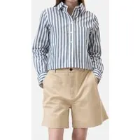 Closed Cropped Classic Shirt Led Grey Maat: XS | Longsleeves Outlet | Dames | Grijs