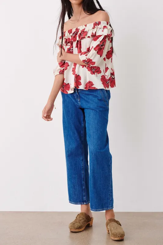 BA&SH Short Sleeves Top Rouge Maat: S | Longsleeves Outlet | Dames | Rood
