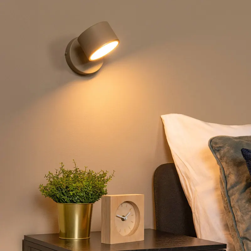 Kinkiet LED Gian, kolor taupe, szerokość 11 cm, metal
