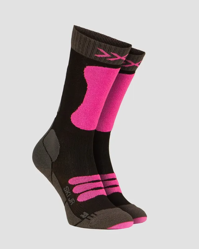 Skarpety junior X-Socks SKI JR 4.0 szaro-różowe (31/34)