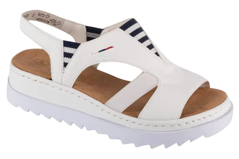 Rieker Sandals V44Y5-80, Damskie, Białe, sandały, skóra syntetyczna, rozmiar: 36