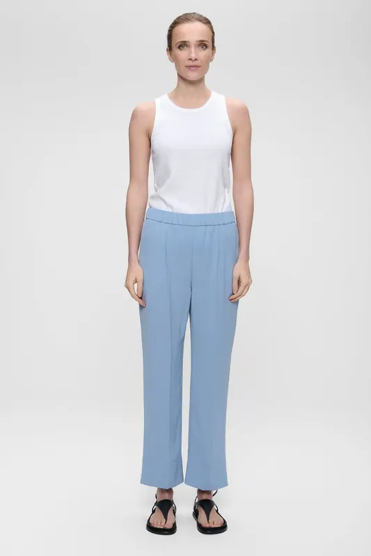 ZENGGI Japanese Crepe Sydney Pants Horizon Blue Maat: XS | Straight Broeken Outlet | Dames | Blauw