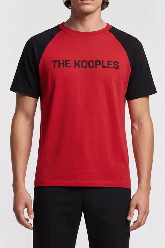 The Kooples Short-sleeved Raglan T-shirt W Front Print Rubis Maat: XL | T-shirts met Print Outlet | Heren | Zwart