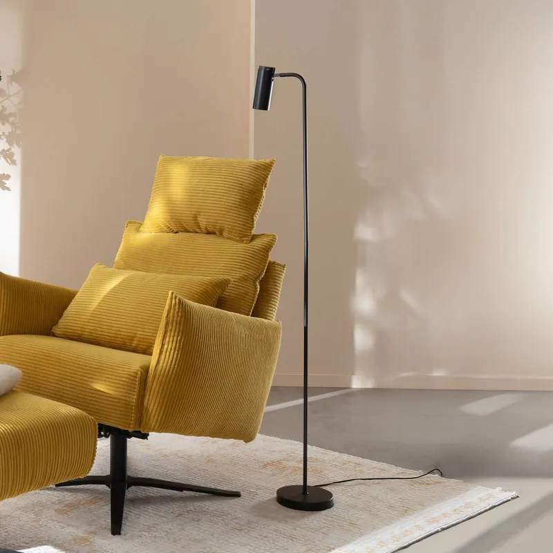 Lampa stojąca RIK, czarna, wysokość 140 cm, metal, żarówka LED GU10