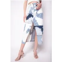 PINKO Colorado 1 Gonna Pj678 Twill R White/blue Maat: 38 | Midi Rokken Outlet | Dames | Wit