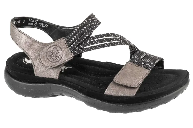 Rieker Sandals 64870-42, Damskie, Szare, sandały, skóra syntetyczna, rozmiar: 38