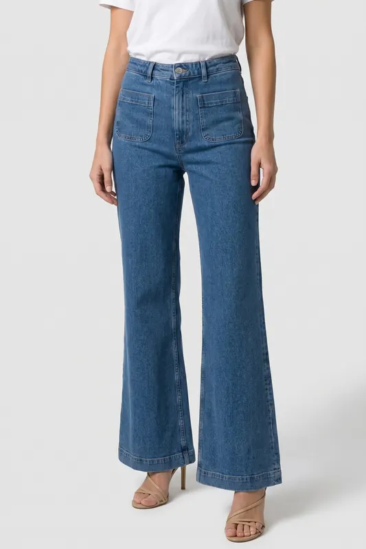 & Other Stories Teri Denim Saved Blue Maat: W30 | Wijde Broeken Outlet | Dames | Blauw