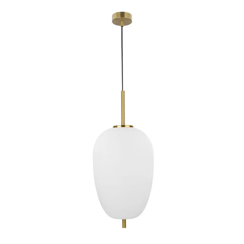 Biała/w kolorze mosiądzu szklana lampa wisząca ø 27 cm Lato – Nova Luce
