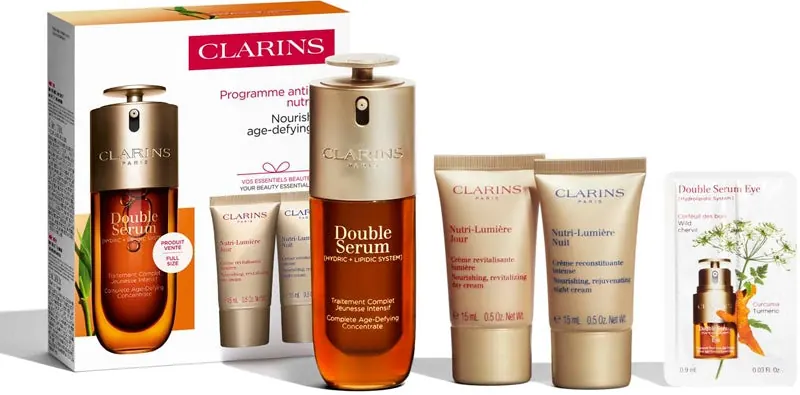 Clarins Zestaw upominkowy Double Serum & Nutri-Lumière Collection dla skóry dojrzałej