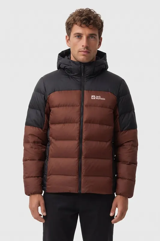 Jack Wolfskin Nebelhorn Down Hoody Hot Choc Maat: XXL | Winterjassen Outlet | Heren | Bruin