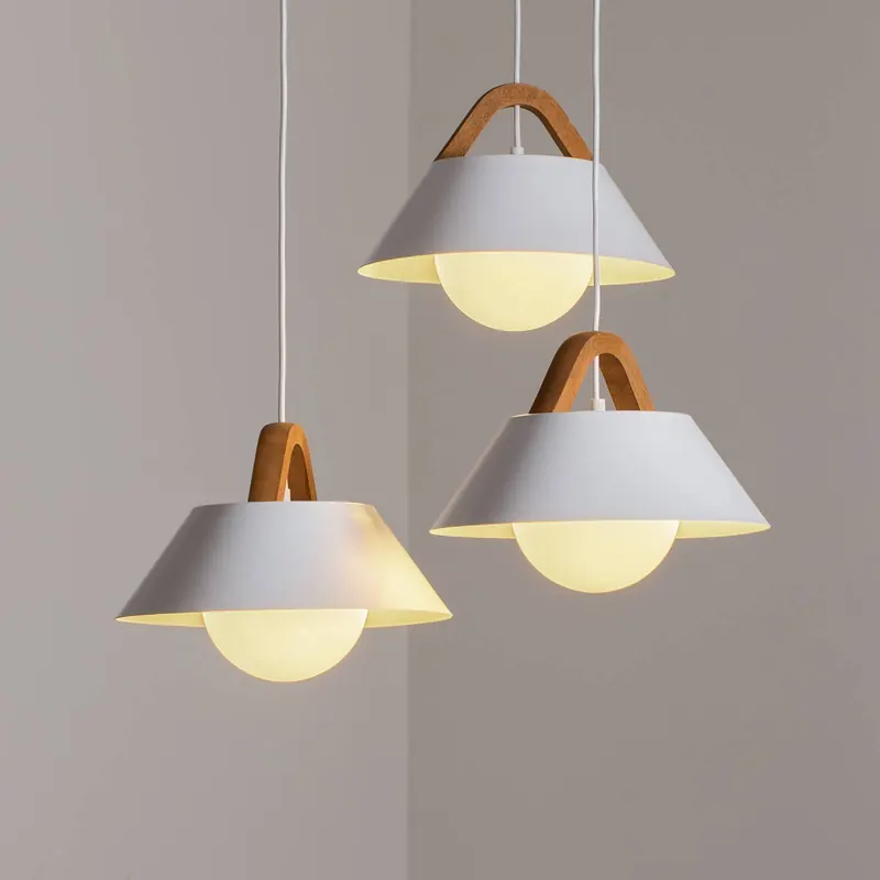 Żyrandol Funda, biały, Ø 64 cm, 3-punktowy, metal/szkło