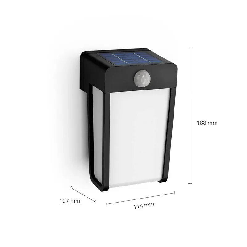 Kinkiet LED Philips Shroud, czarna/opalowa, czujnik