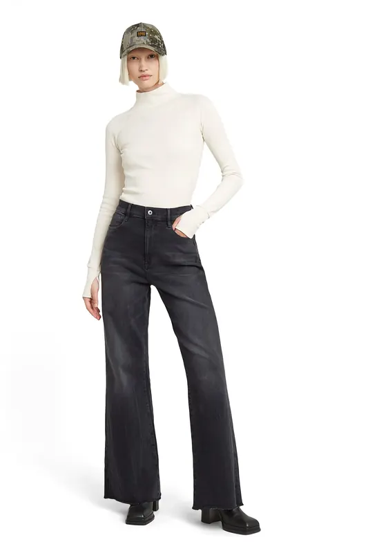 G-Star Deck Ultra High Wide Leg Faded Blade Maat: W31L30 | Jeans Outlet | Dames | Zwart