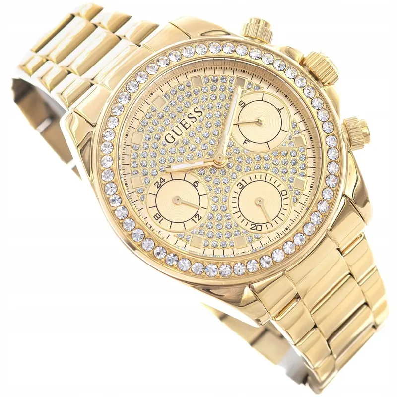 Damski Zegarek Guess GW1037L2 Victoria Złoty Cyrkonie Glamour