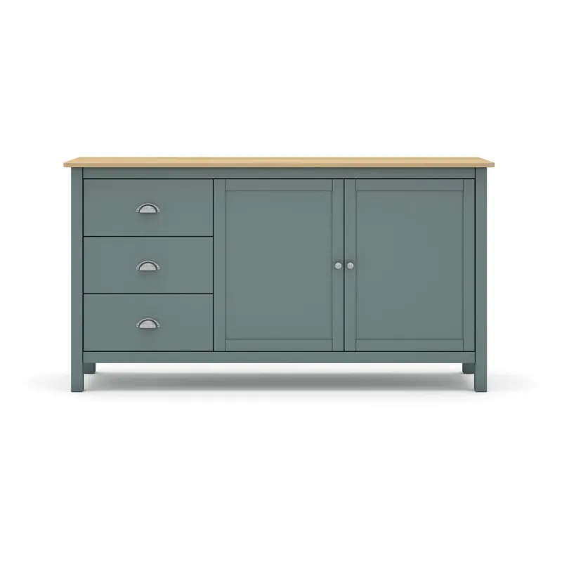 Szarozielona komoda z litego drewna sosnowego 150x80x40 cm Misti – Marckeric
